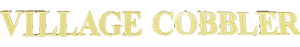 The village cobblers logo which is a simple text logo with the o in cobblers being a shoe icon